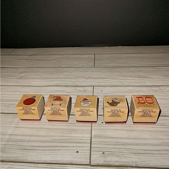 5 Christmas Holiday Rubber Stamp Lot Lynette Anderson Taylor Studio G HamptonArt - Picture 6 of 9